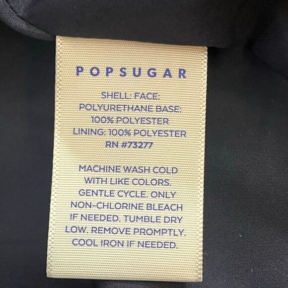 Popsugar Blue Faux Leather Biker Motorcycle Zip Up Jacket S - Picture 9 of 10